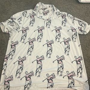 white golf polo shirt